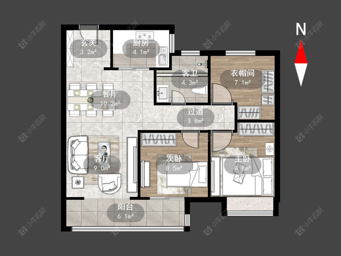 常州美的金科公园天下在售二手房源户型图_小牛看房