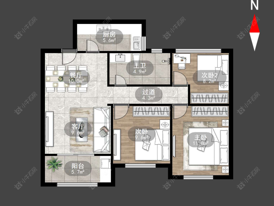 常州龙东花园在售二手房源户型图_小牛看房