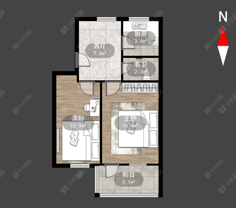 常州花园新村（钟楼）在租房源户型图_小牛看房