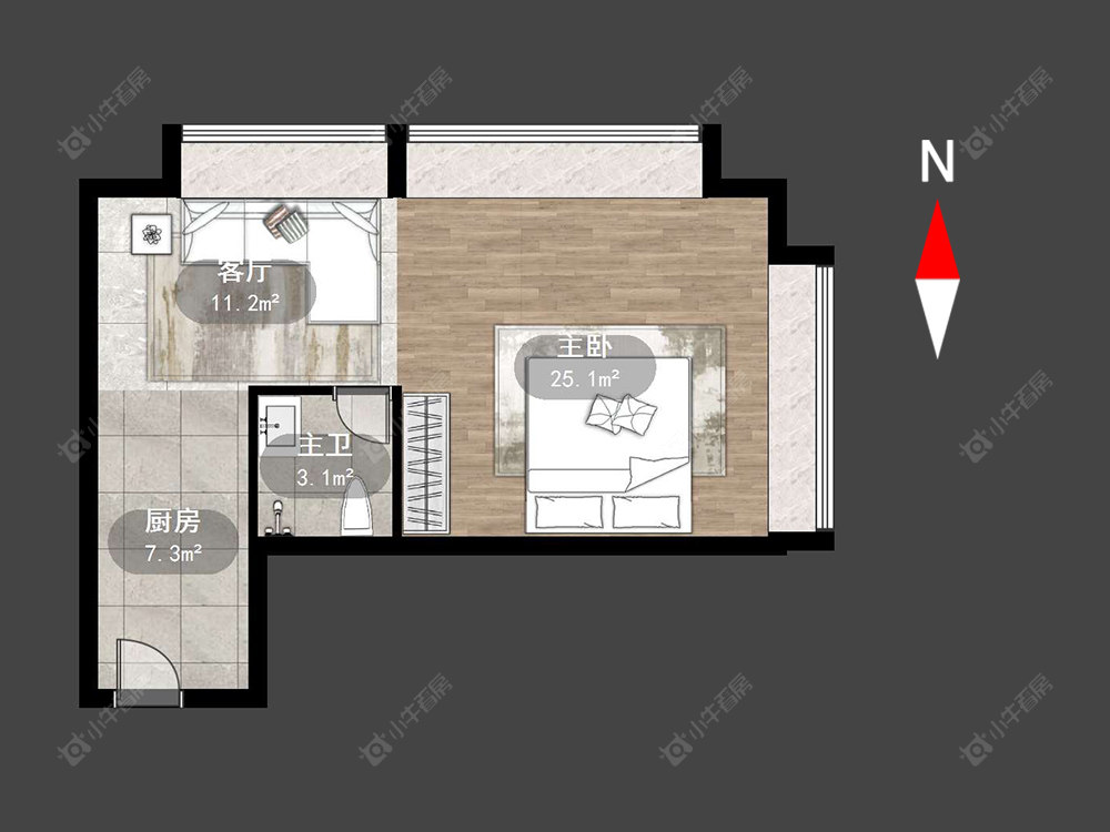 常州爱琴海公寓在售二手房源户型图_小牛看房
