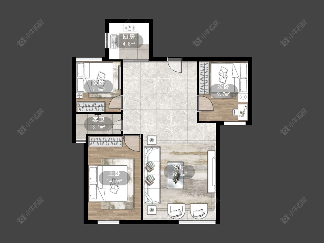 丹阳吾悦华府（丹阳）在售二手房源户型图_小牛看房