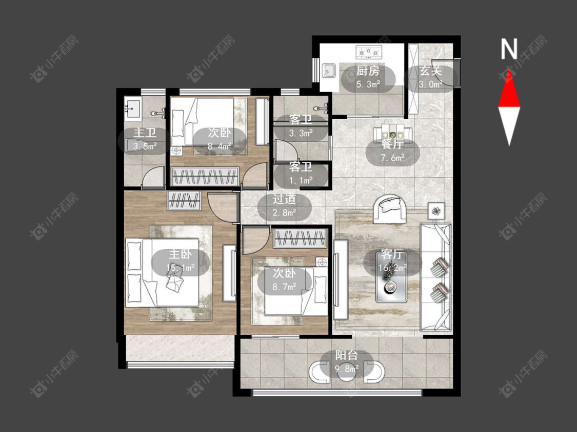 新城桃李郡房源户型图 常州新城桃李郡在售二手房源户型图_小牛看房