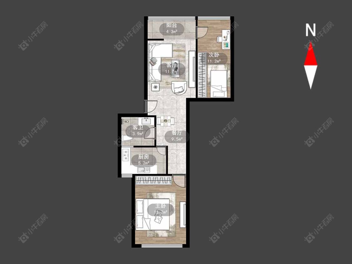 常州学府名门花苑在售二手房源户型图_小牛看房