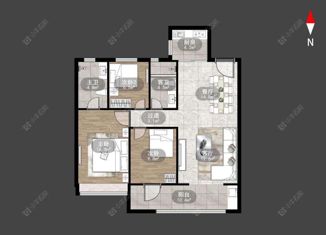 常州中海云樾里在售二手房源户型图_小牛看房