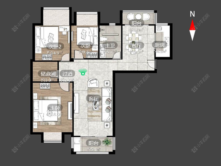常州荣亨逸都在售二手房源户型图_小牛看房