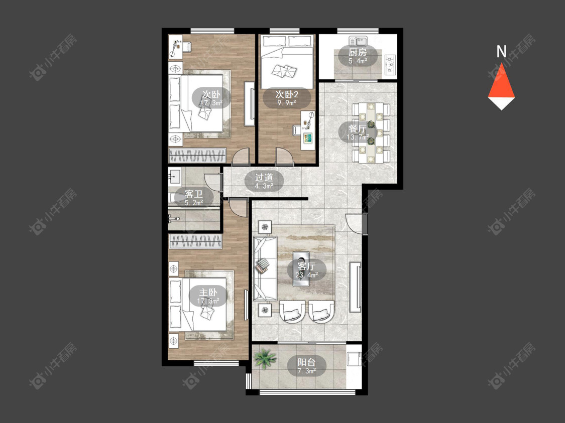 常州东方公寓(湖塘)在售二手房源户型图_小牛看房