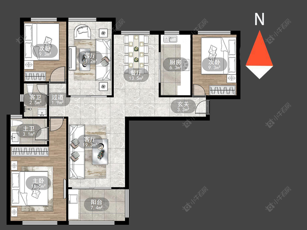 常州莱蒙城公园里在售二手房源户型图_小牛看房