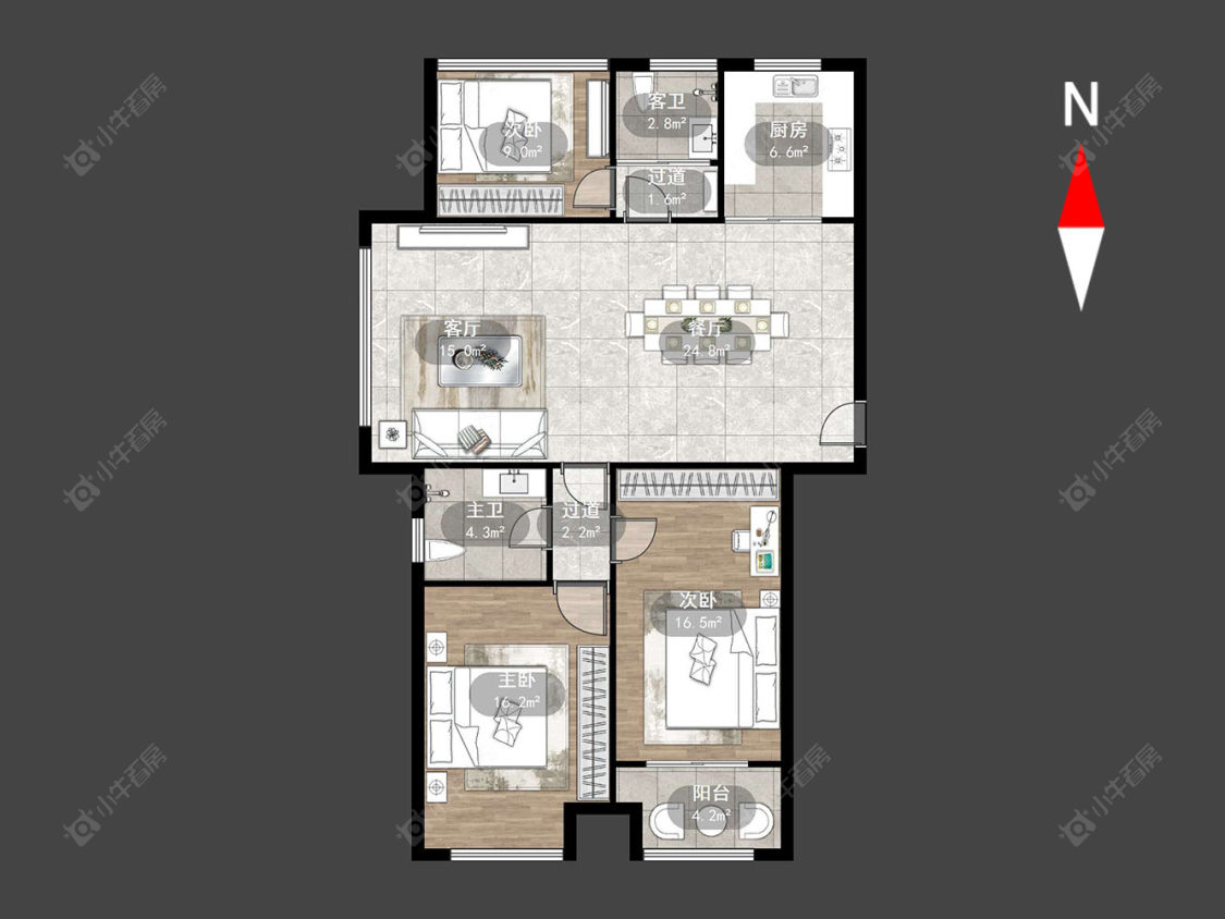 常州万骏金域丹堤在售二手房源户型图_小牛看房