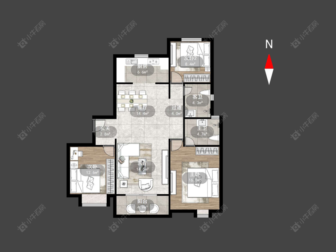 常州中海锦珑湾在售二手房源户型图_小牛看房