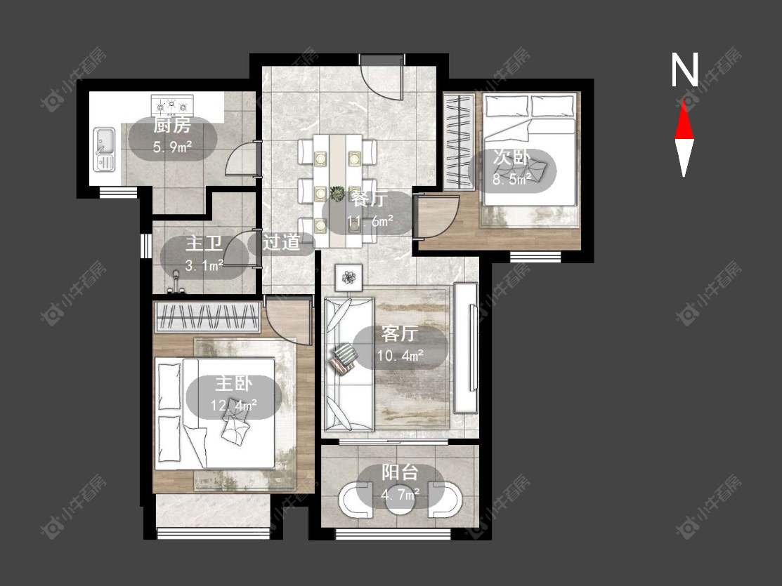 常州新城金郡(天宁)一期在售二手房源户型图_小牛看房