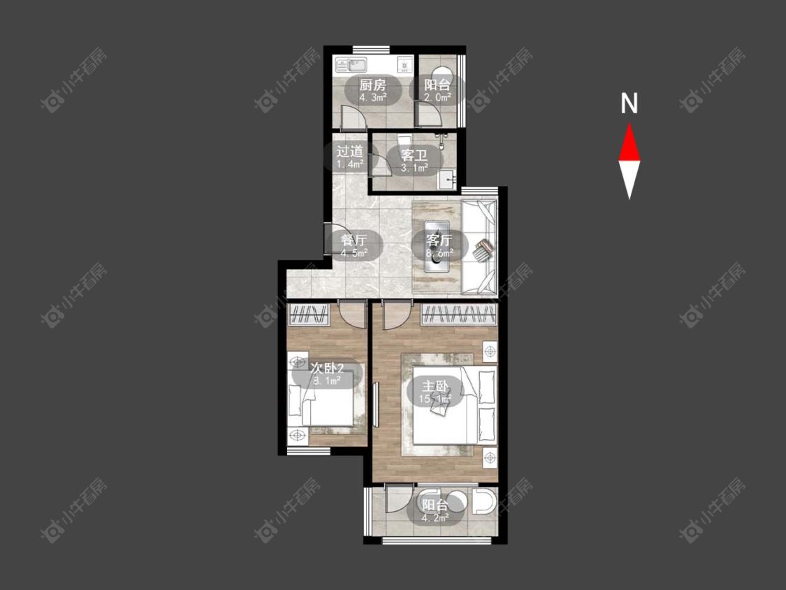 常州富都花苑北苑在售二手房源户型图_小牛看房