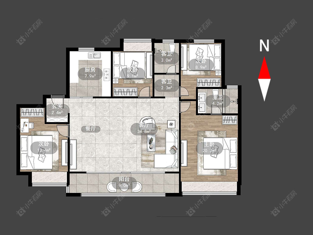 常州春秋祥云如院在售二手房源户型图_小牛看房