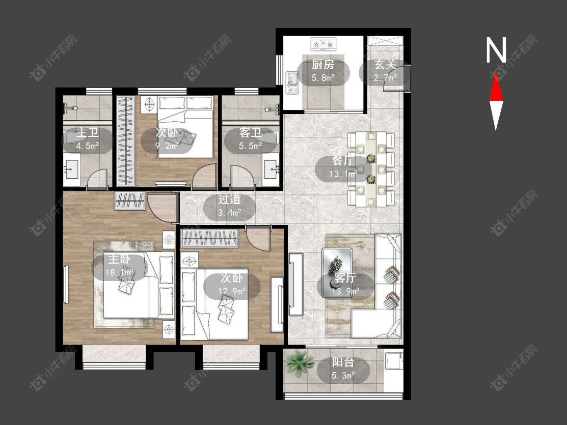 华润幸福里房源户型图 常州华润幸福里在售二手房源户型图_小牛看房