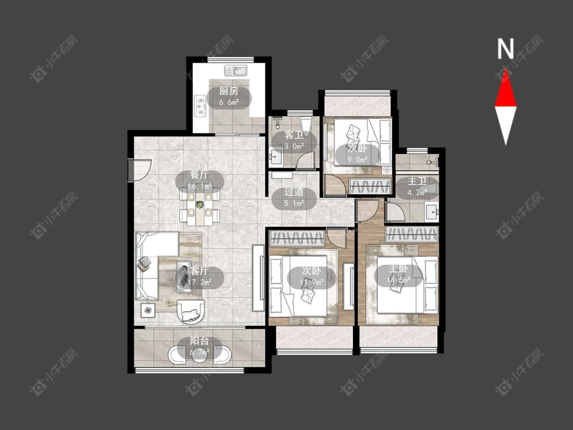 常州万科新都会在售二手房源户型图_小牛看房