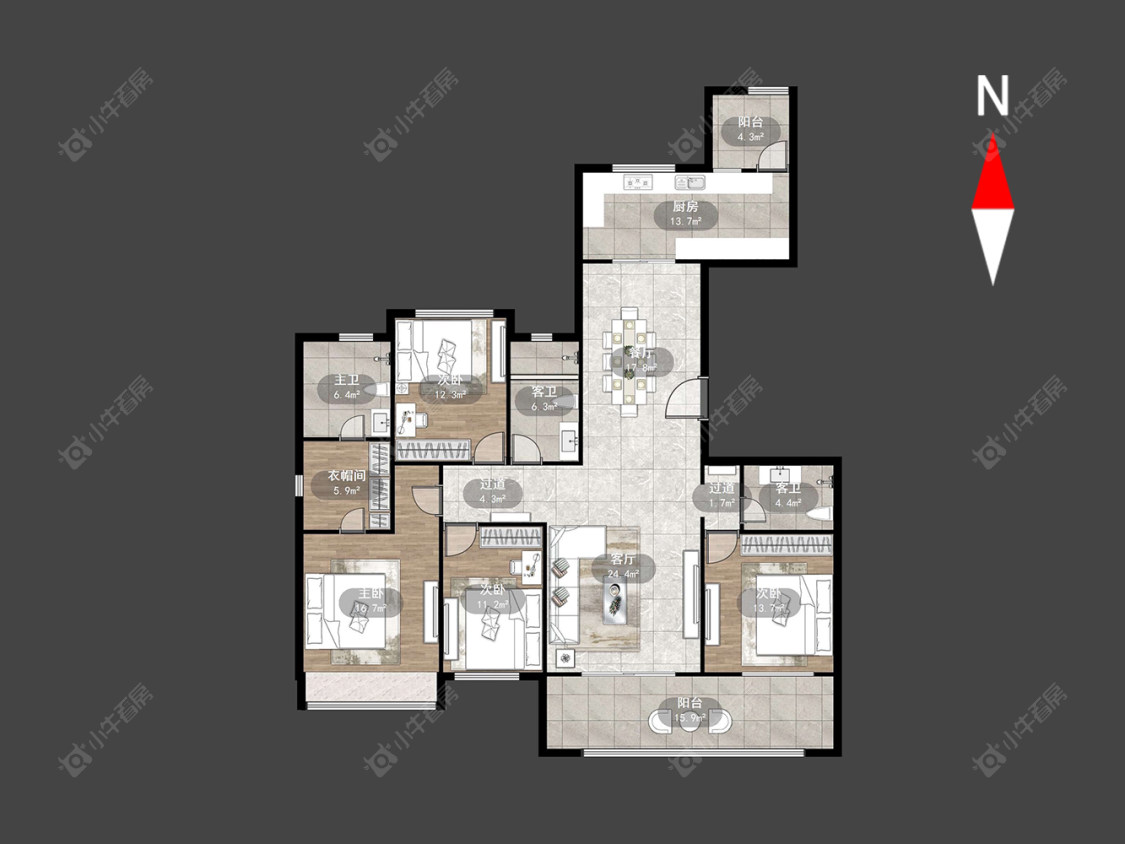 常州龙湖香醍漫步北区在售二手房源户型图_小牛看房