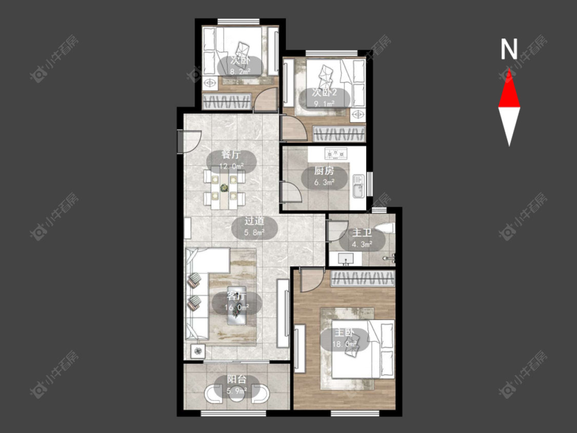 港龙新港城房源户型图 常州港龙新港城在售二手房源户型图_小牛看房