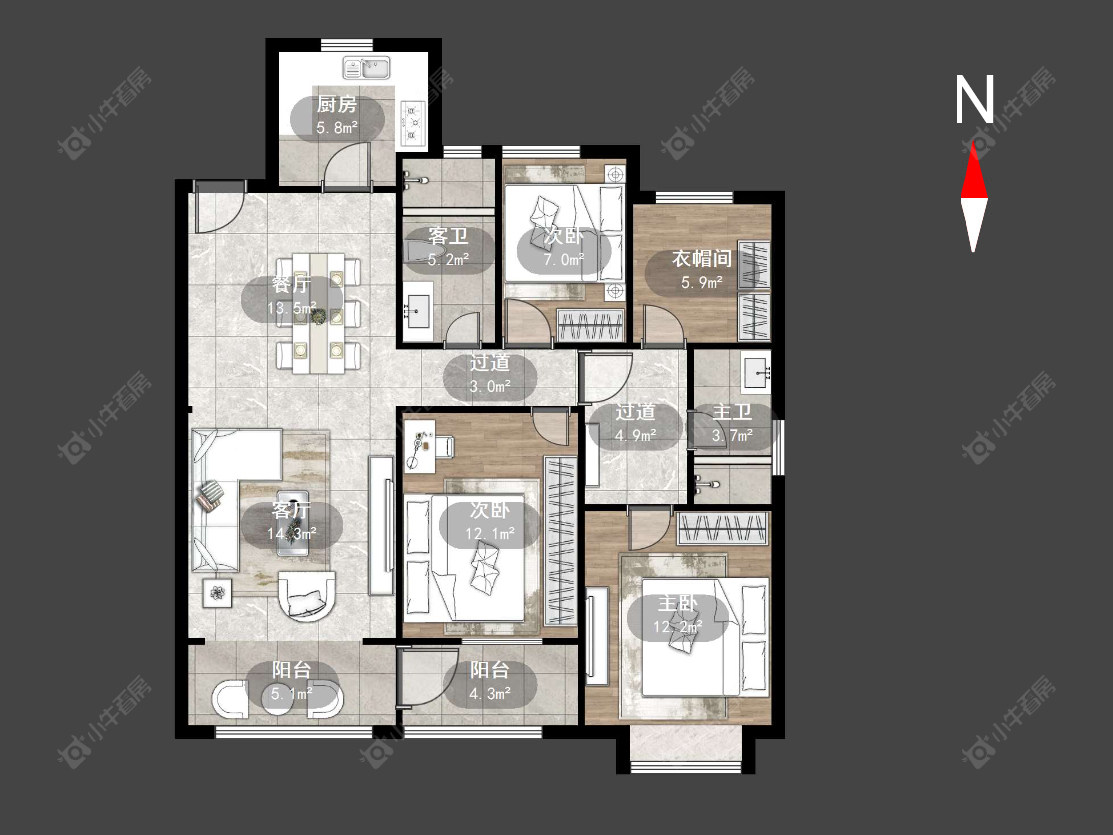 常州华润国际四期在售二手房源户型图_小牛看房