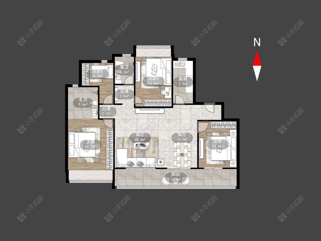 龙湖景粼天著房源户型图 常州龙湖景粼天著在售二手房源户型图_小牛看房
