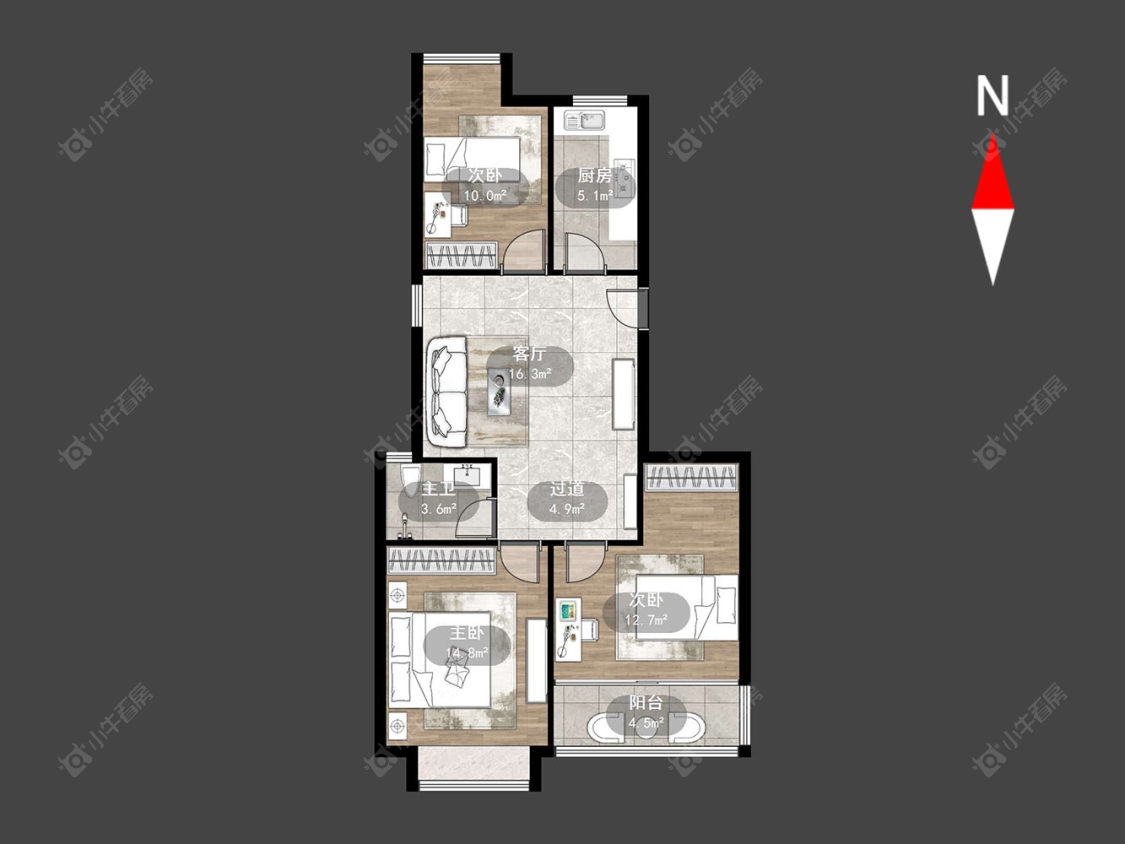 常州喜盈门花苑在售二手房源户型图_小牛看房
