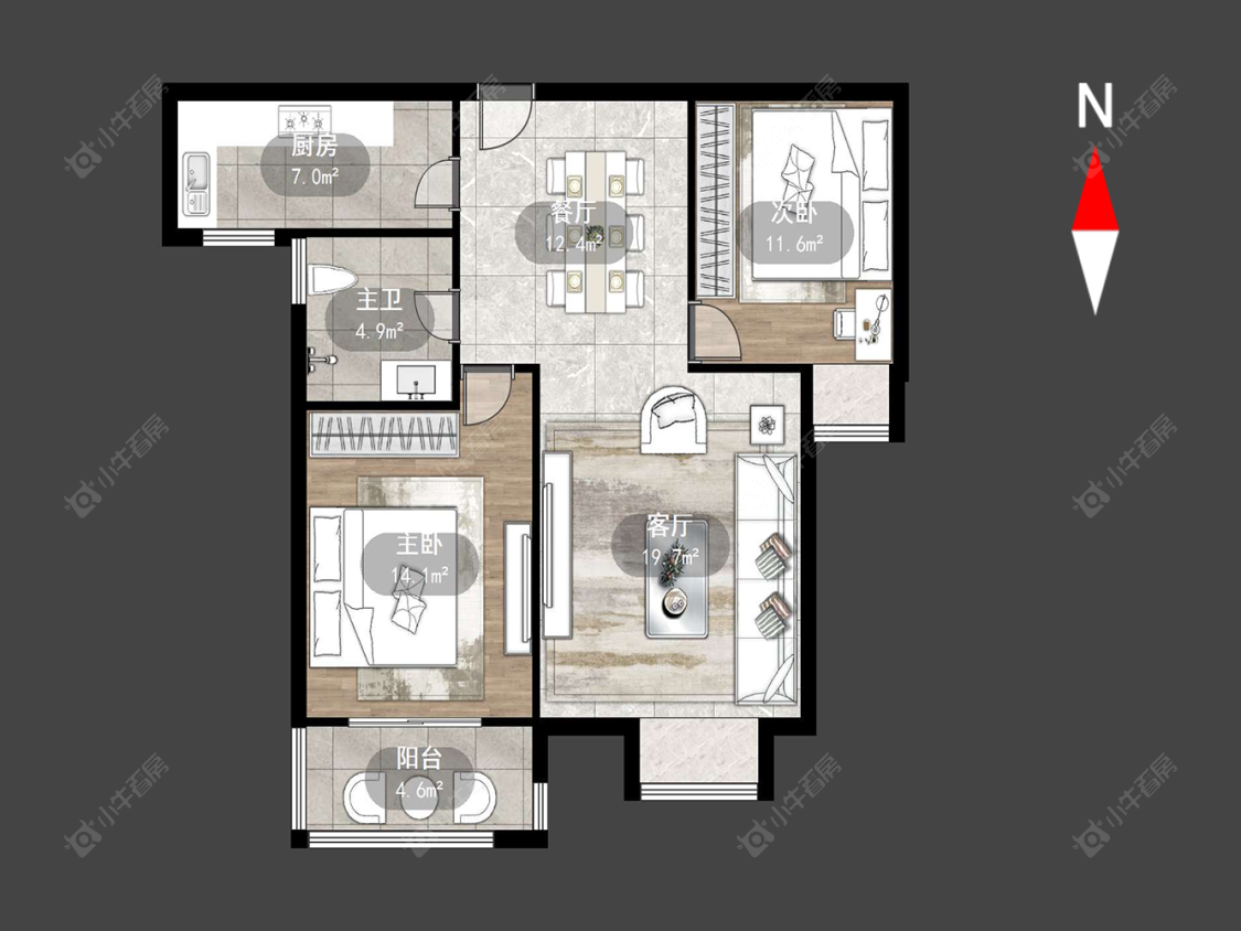 常州金百花园在售二手房源户型图_小牛看房