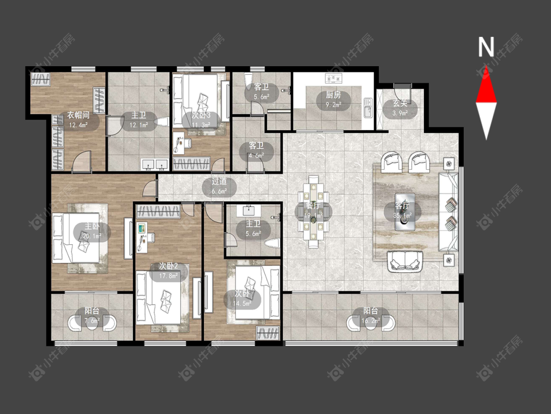 常州中建招商龙宸壹号在售二手房源户型图_小牛看房