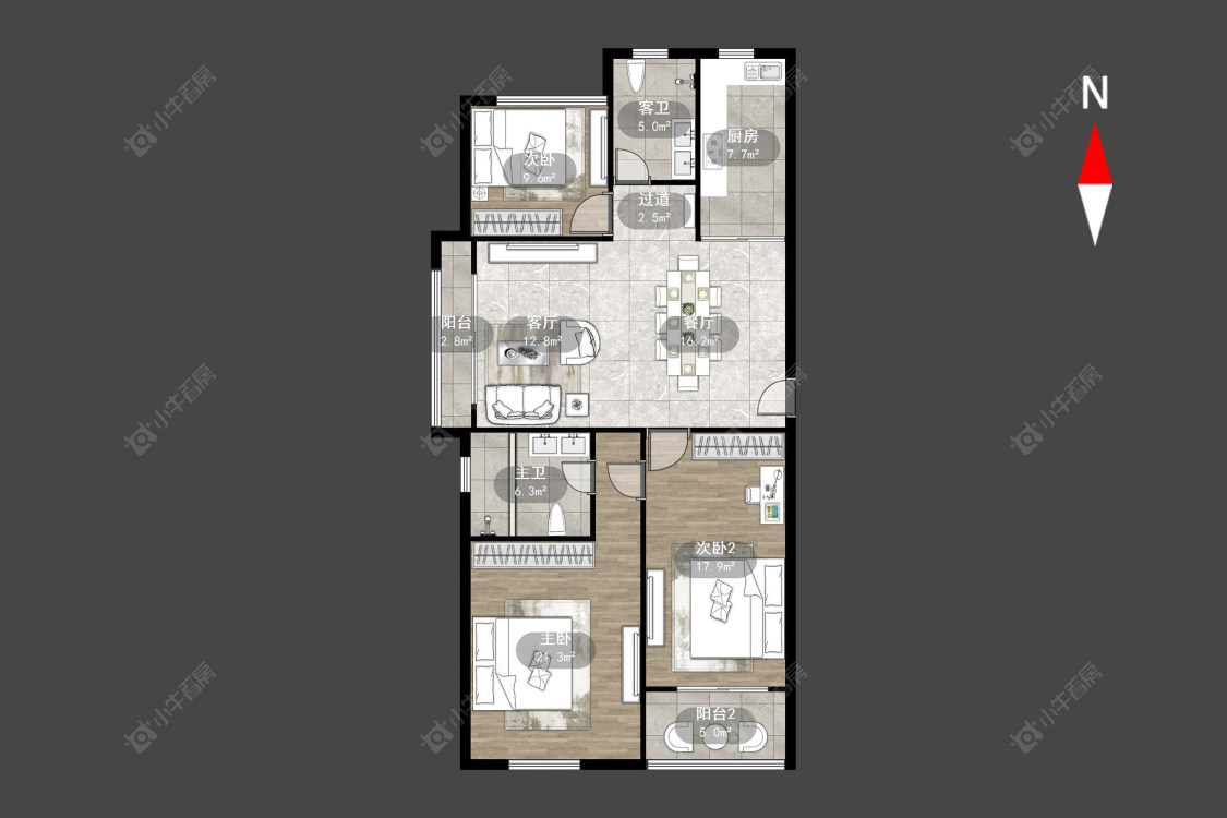 常州紫金城北区在售二手房源户型图_小牛看房