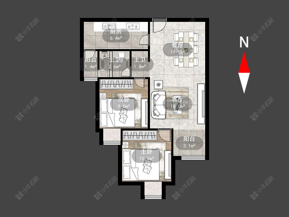常州红星国际广场在售二手房源户型图_小牛看房