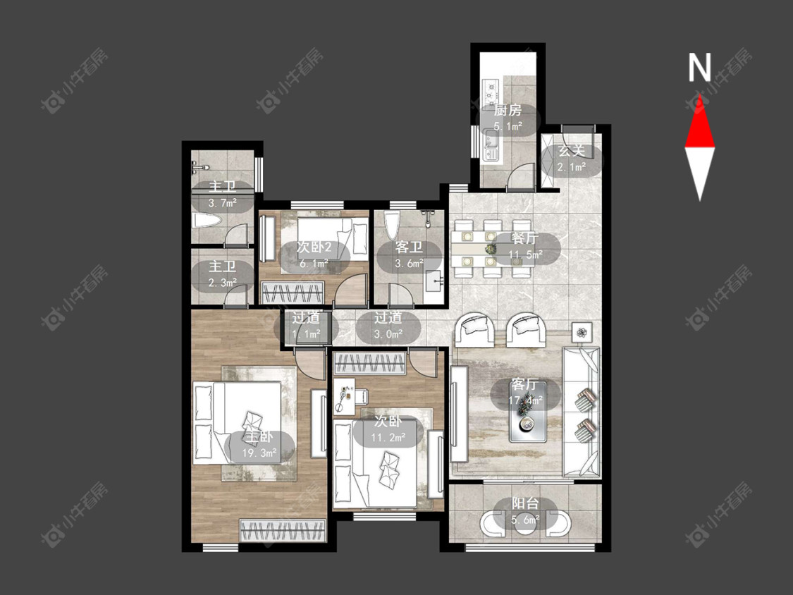 常州百馨西苑四期在售二手房源户型图_小牛看房