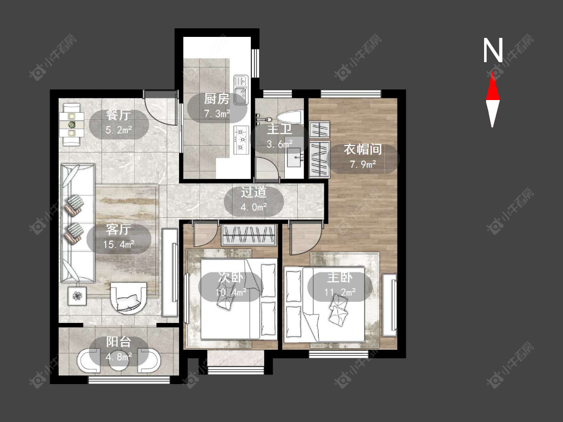常州中海凤凰熙岸在售二手房源户型图_小牛看房