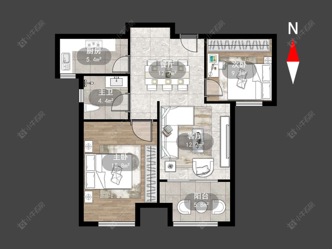 新城域二期房源户型图 常州新城域二期在售二手房源户型图_小牛看房