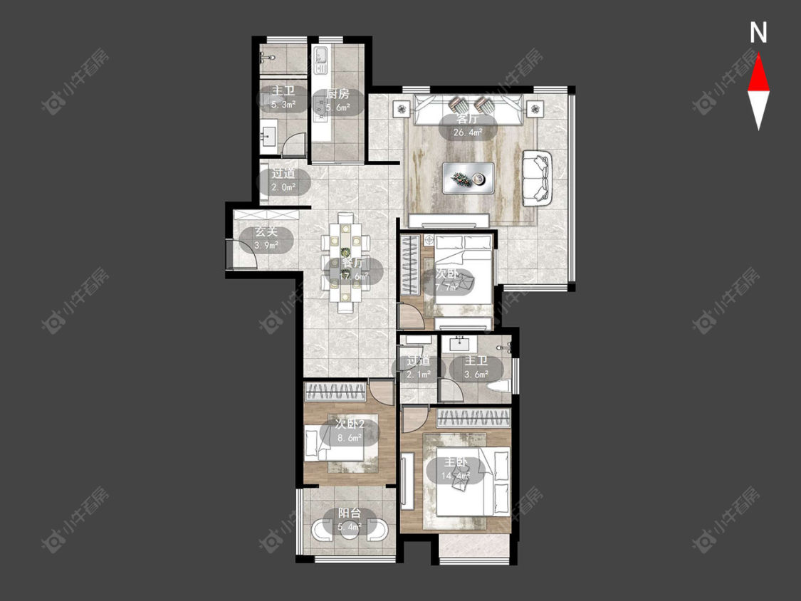 常州景瑞曦城在售二手房源户型图_小牛看房