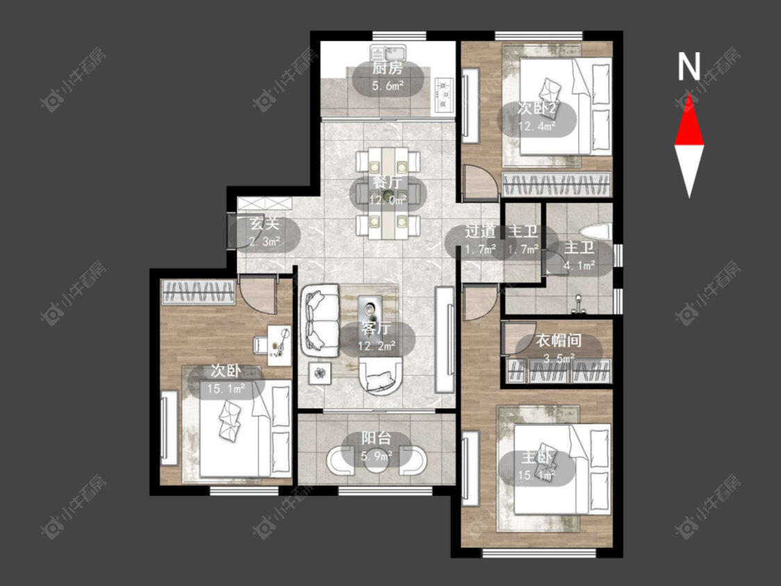 常州锦绣天地在售二手房源户型图_小牛看房