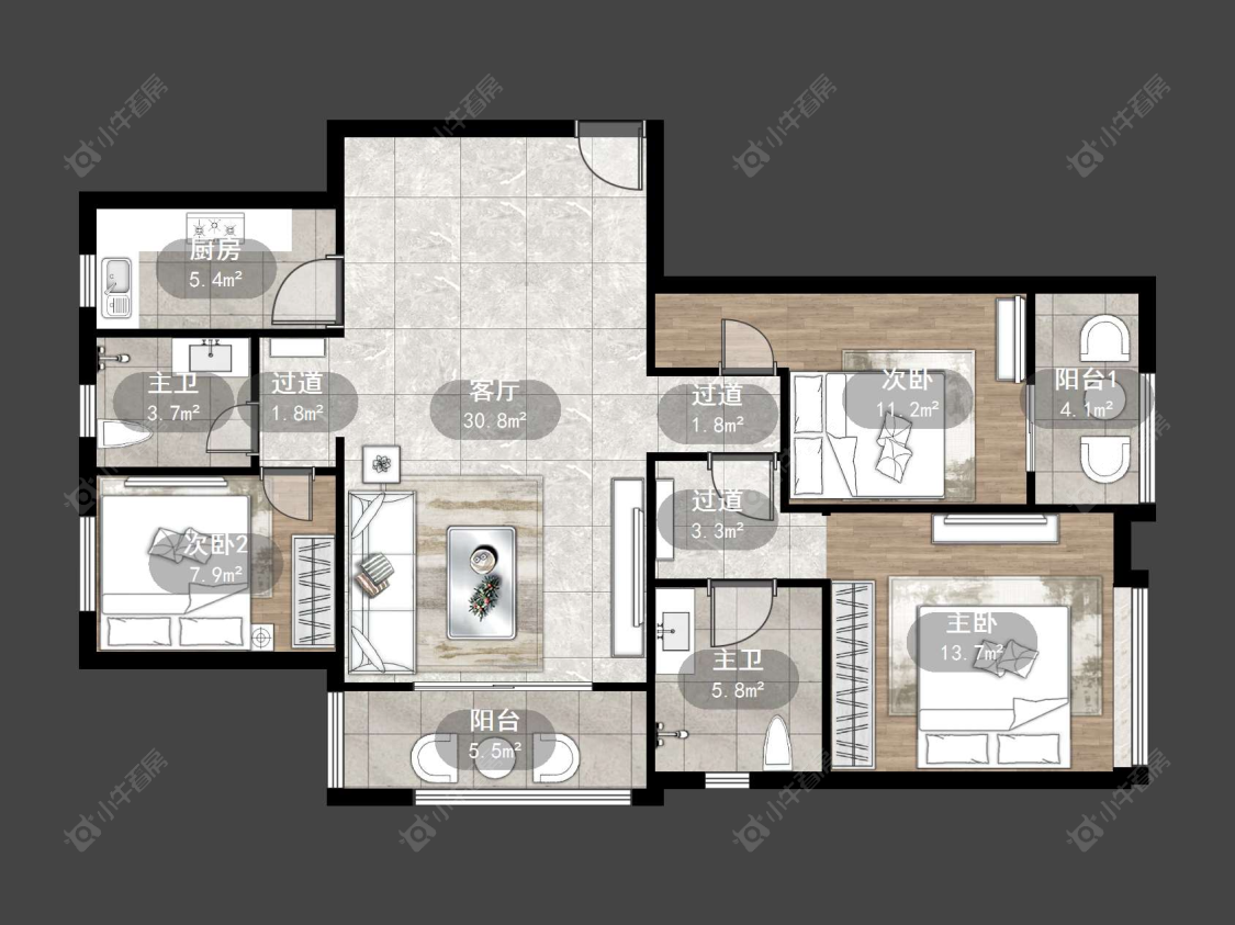 丹阳吾悦华府（丹阳）在售二手房源户型图_小牛看房