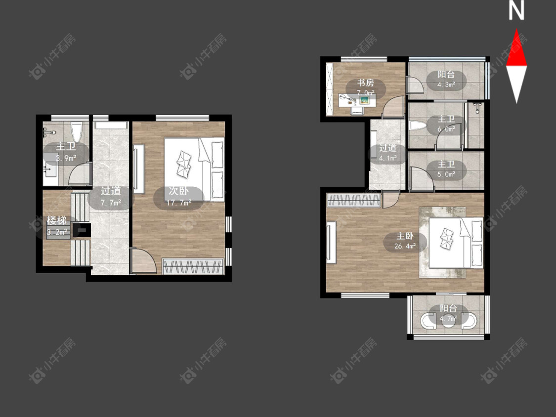 常州御河湾别墅区在售二手房源户型图_小牛看房