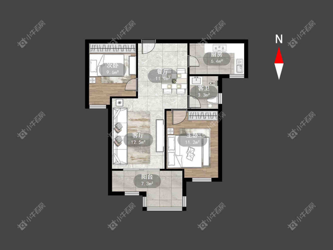 深业华府房源户型图 常州深业华府在租房源户型图_小牛看房