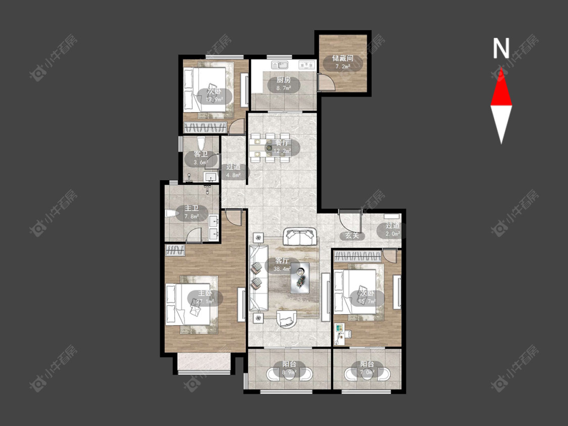 常州龙湖香醍漫步南区在售二手房源户型图_小牛看房