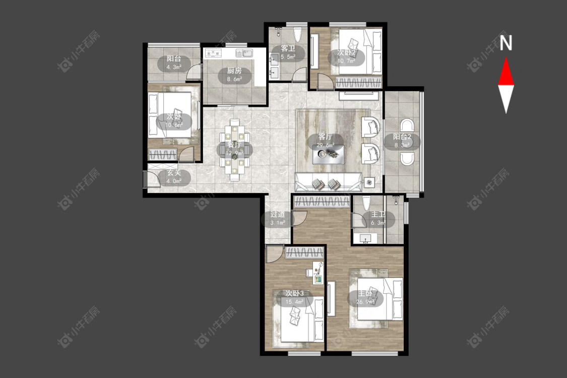 常州星河国际一区在售二手房源户型图_小牛看房