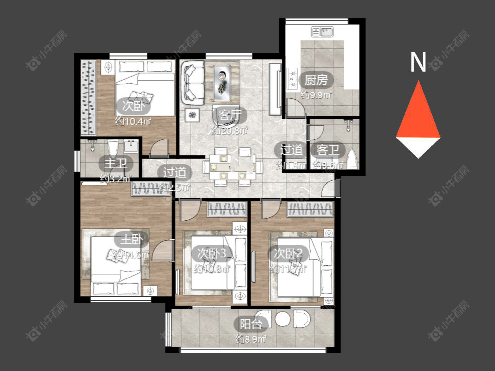 常州城中花苑在售二手房源户型图_小牛看房