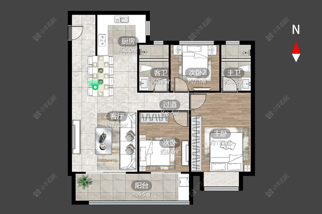常州新城桃李郡在售二手房源户型图_小牛看房