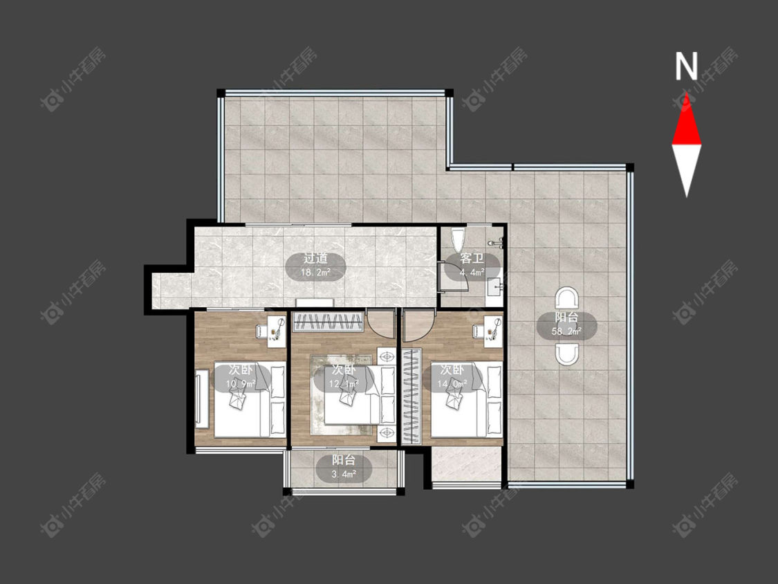新城郡未来房源户型图 常州新城郡未来在售二手房源户型图_小牛看房
