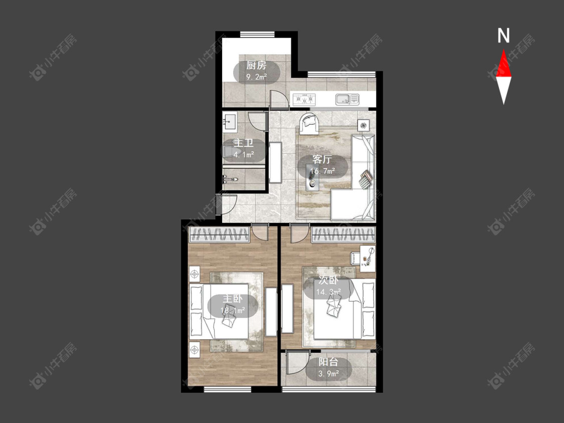 常州陈渡苑在售二手房源户型图_小牛看房