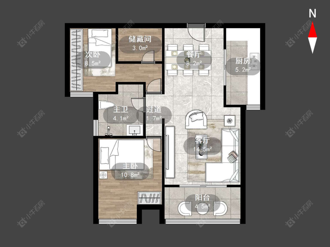 常州宝龙国际花园一期在售二手房源户型图_小牛看房
