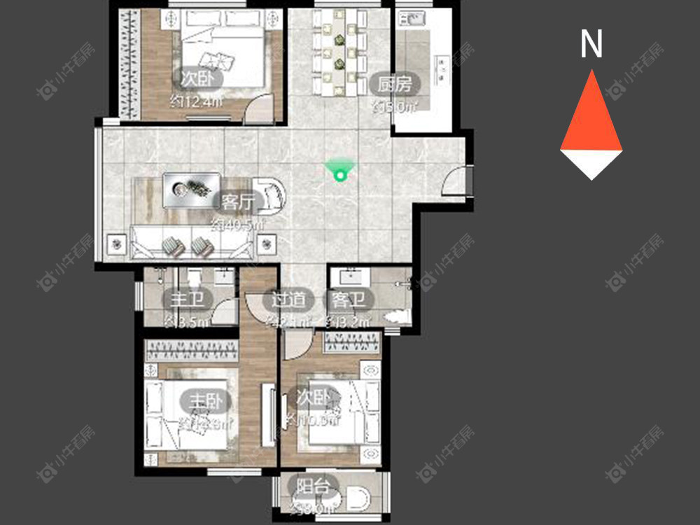 常州莱蒙城睿景公寓在售二手房源户型图_小牛看房