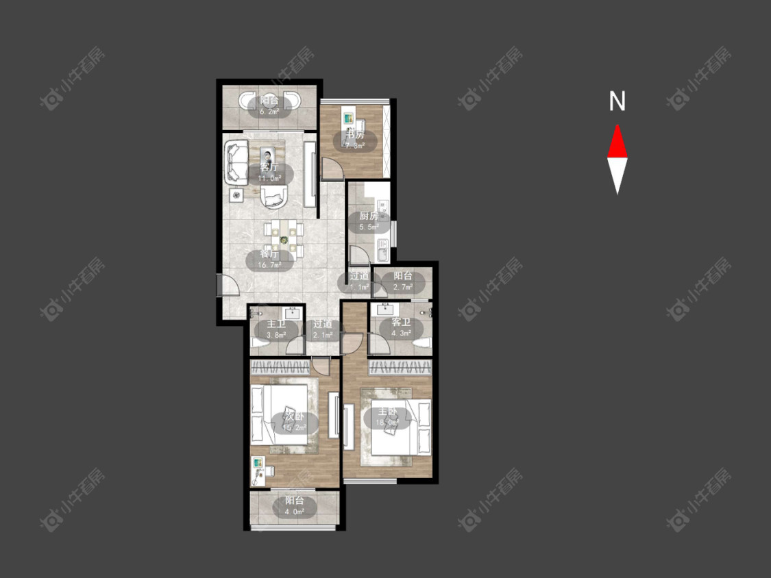 常州丰臣凯林花园在售二手房源户型图_小牛看房
