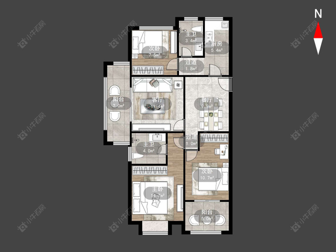 河枫御景花苑房源户型图 常州河枫御景花苑在售二手房源户型图_小牛看房