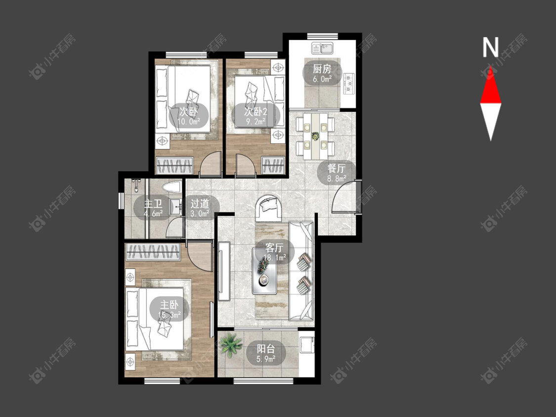 新城御景湾房源户型图 常州新城御景湾在售二手房源户型图_小牛看房