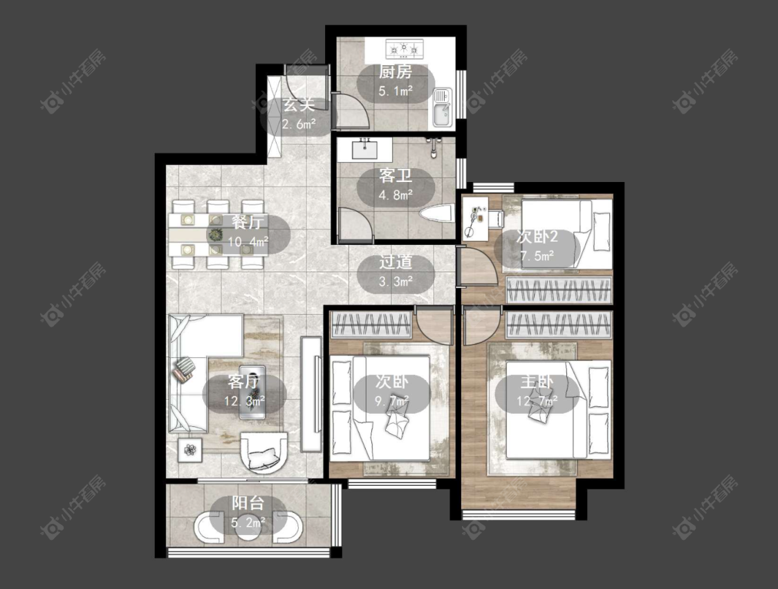西瑶苑房源户型图 常州西瑶苑在售二手房源户型图_小牛看房