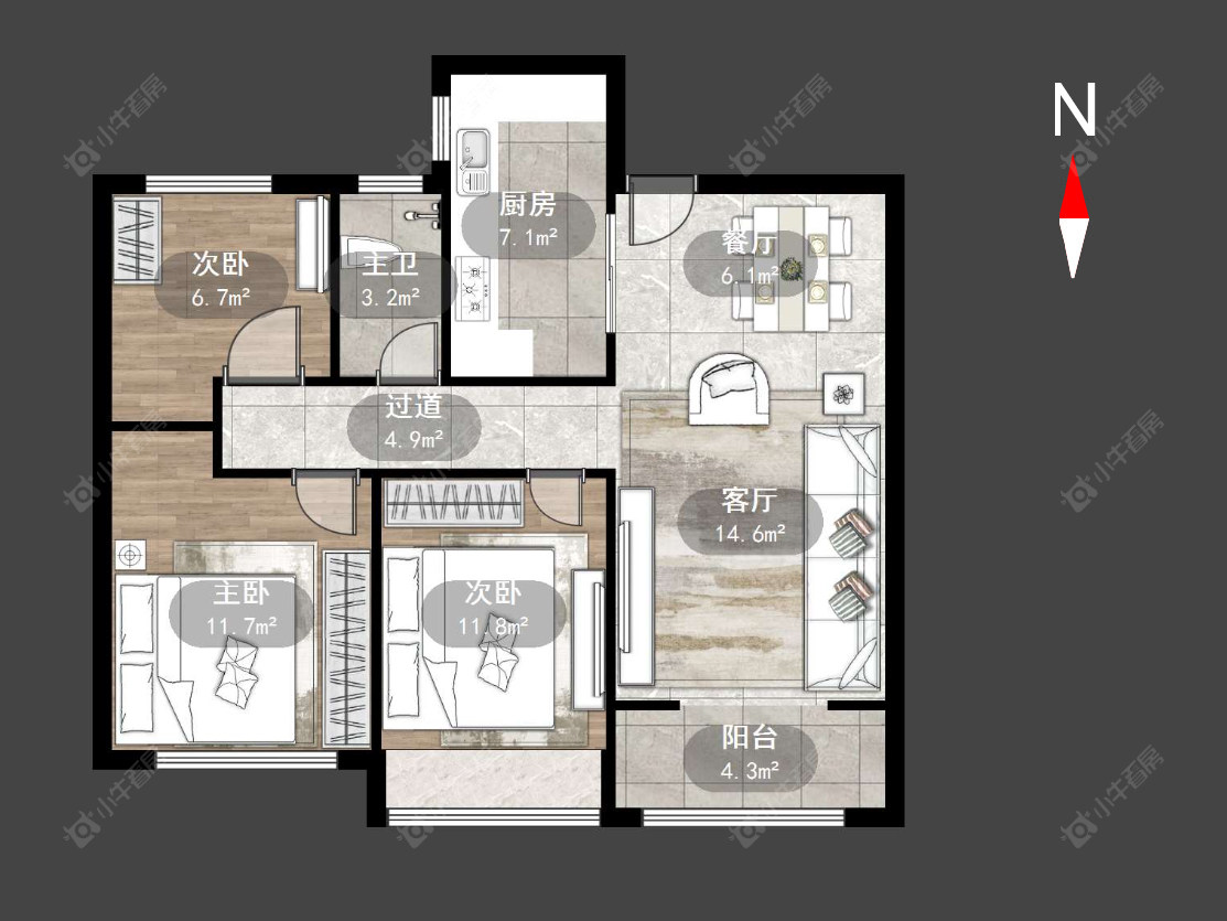 常州中海凤凰熙岸在售二手房源户型图_小牛看房