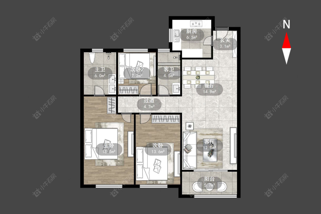 常州玉兰广场五期在售二手房源户型图_小牛看房