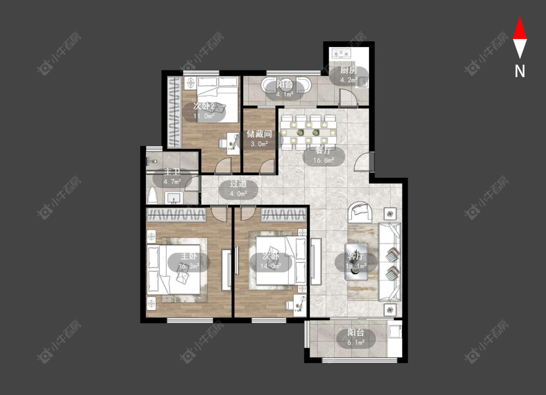 天安河滨花园房源户型图 常州天安河滨花园在售二手房源户型图_小牛看房